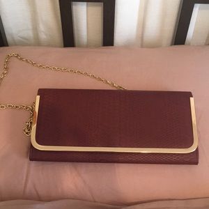 Aldo Purple Faux Snake Skin Clutch
